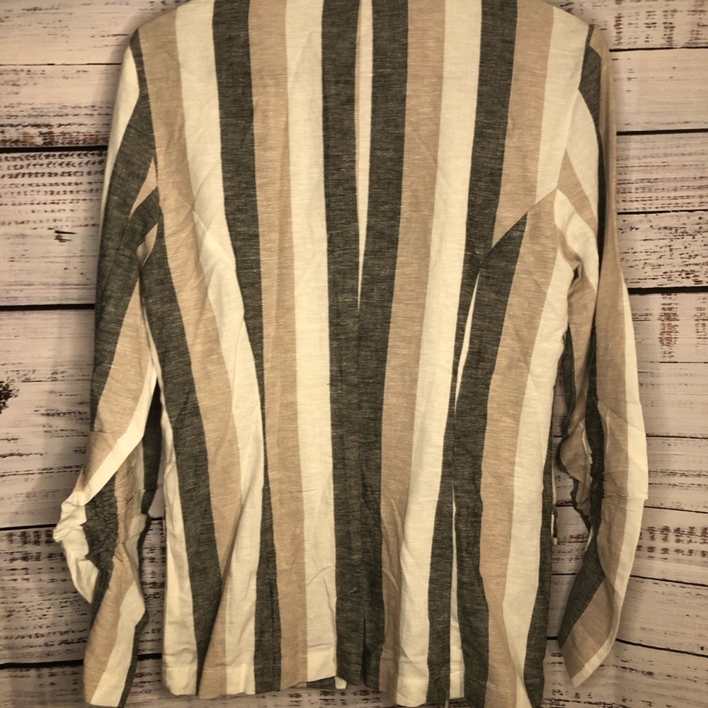 Venus Striped Blazer - Gray, Cream, Tan - Picture 10 of 15